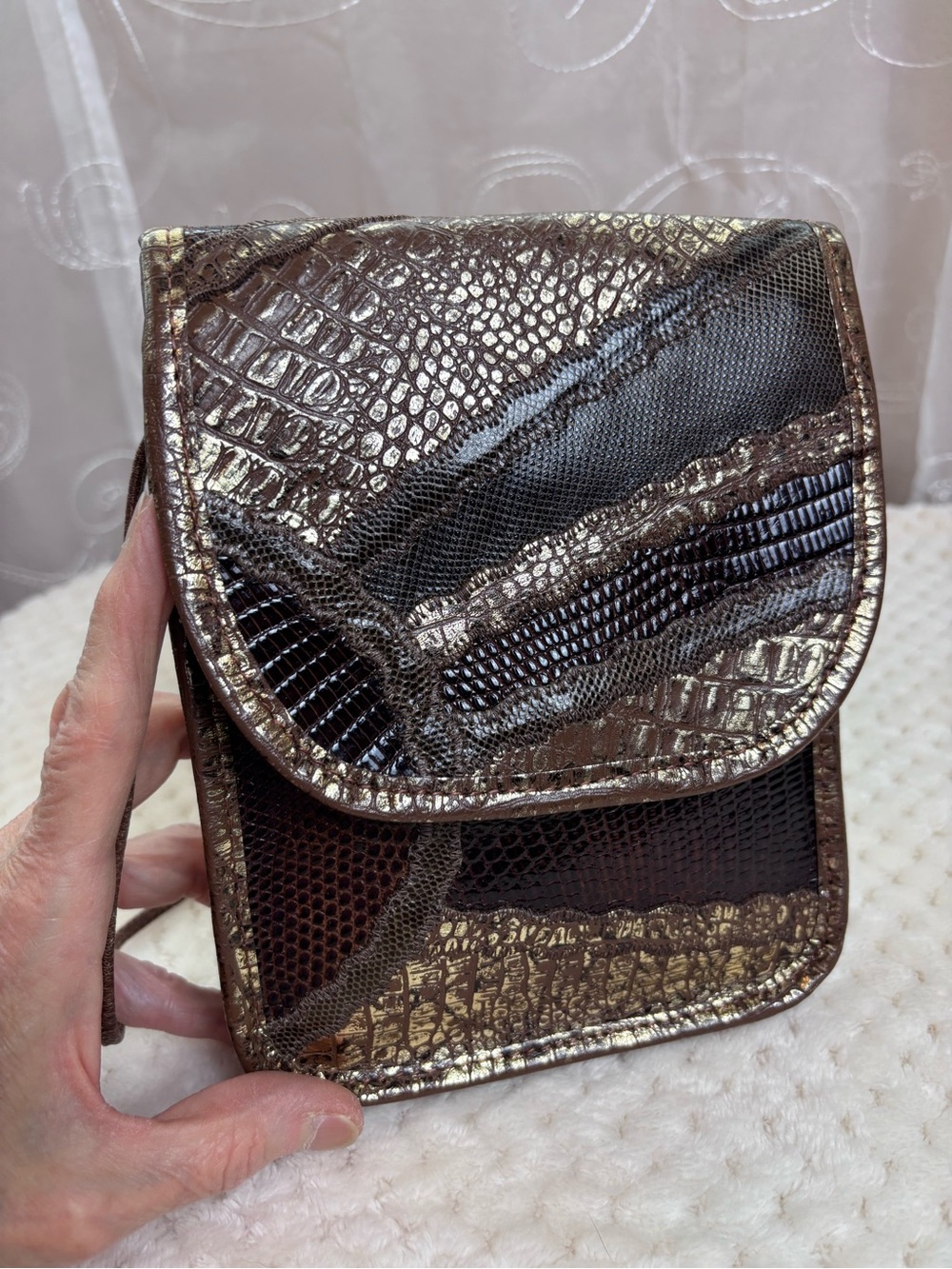 VTG Carlos Falchi Leather Patchwork Crossbody Bag